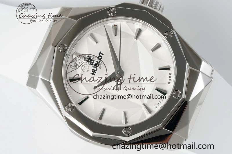 Classic Fusion Orlinski SS APSF 1:1 Best Edtion White Faceted Dial on White Rubber Strap A2892