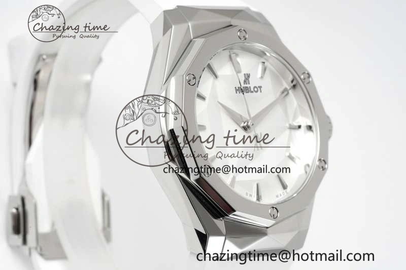 Classic Fusion Orlinski SS APSF 1:1 Best Edtion White Faceted Dial on White Rubber Strap A2892