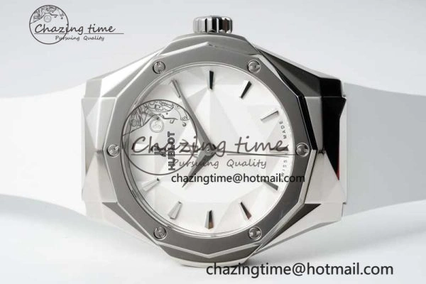 Classic Fusion Orlinski SS APSF 1:1 Best Edtion White Faceted Dial on White Rubber Strap A2892