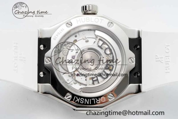 Classic Fusion Orlinski SS APSF 1:1 Best Edtion White Faceted Dial on White Rubber Strap A2892