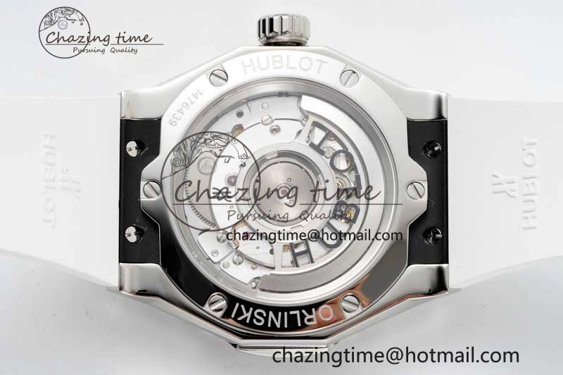 Classic Fusion Orlinski SS APSF 1:1 Best Edtion White Faceted Dial on White Rubber Strap A2892