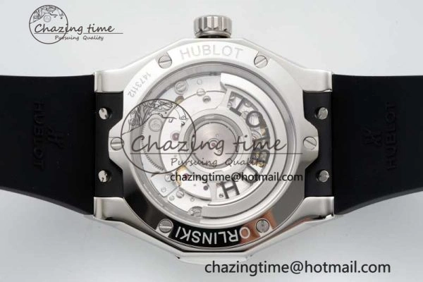 Classic Fusion Orlinski SS Full Diamonds APSF 1:1 Best Edtion Black Faceted Dial on Black Rubber Strap A2892