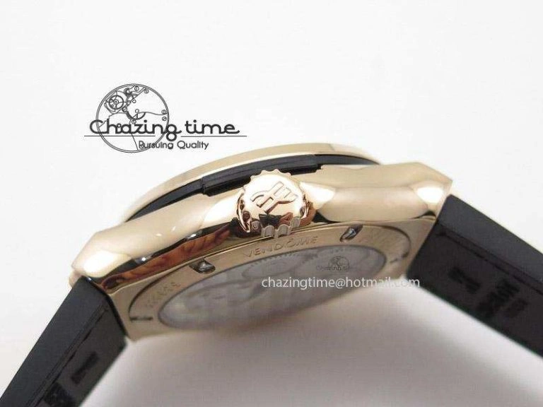 Classic Fusion RG Black Dial Flying Tourbillion On Gummy Strap