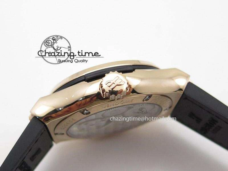 Classic Fusion RG Black Dial Flying Tourbillion On Gummy Strap