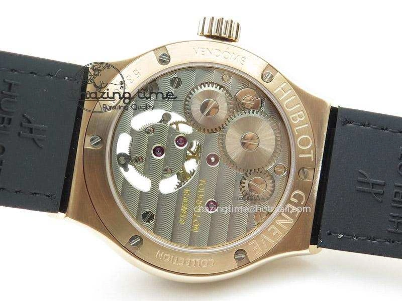 Classic Fusion RG Black Dial Flying Tourbillion On Gummy Strap