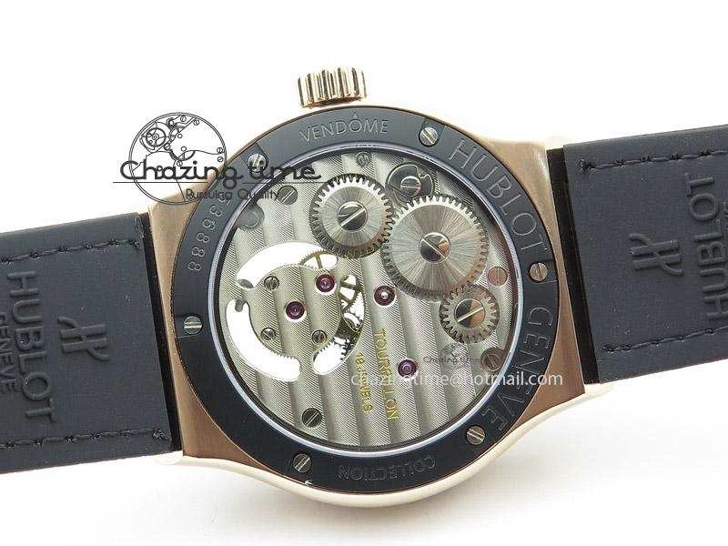 Classic Fusion RG Black Dial Flying Tourbillion On Gummy Strap