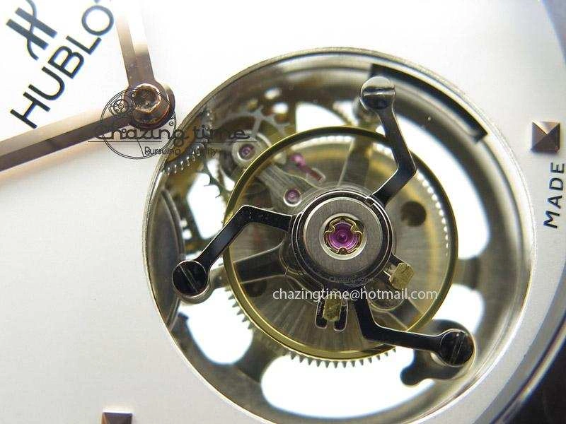 Classic Fusion RG White Dial Flying Tourbillion On Gummy Strap