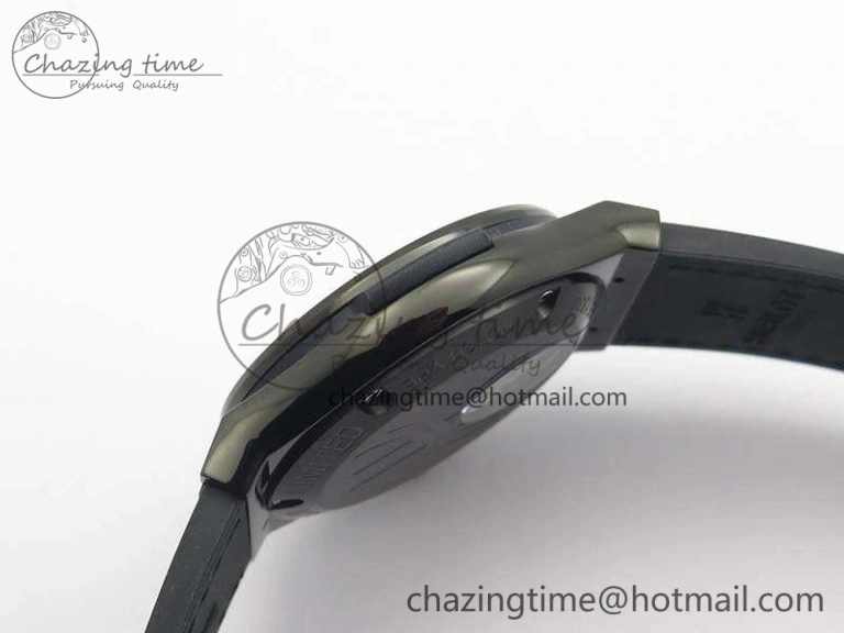 Classic Fusion Real Tourbillon 45mm PVD TF Best Edition Black Dial On Gummy Strap