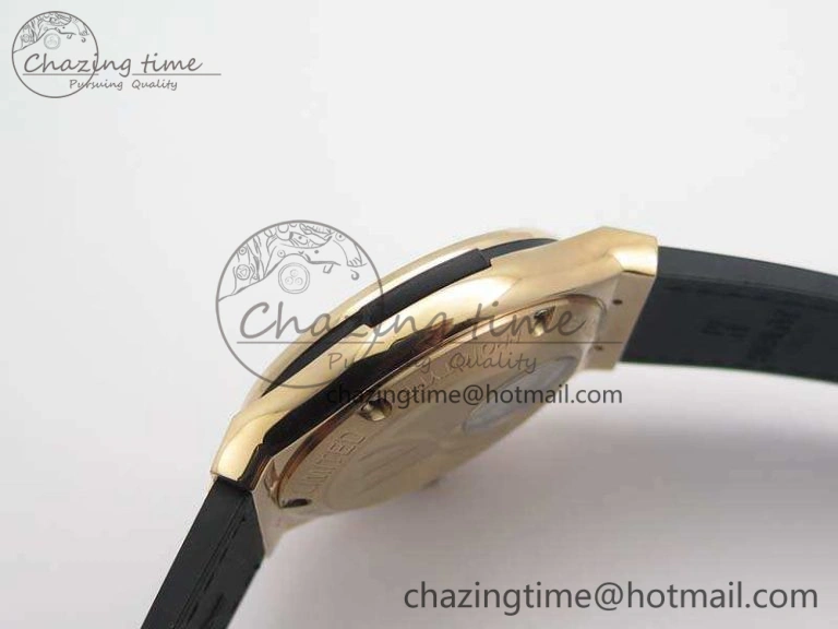 Classic Fusion Real Tourbillon 45mm RG TF Best Edition White Dial On Black Gummy Strap