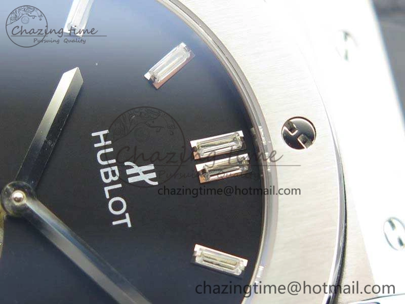 Classic Fusion Real Tourbillon 45mm SS TF Best Edition Black Dial On Gummy Strap