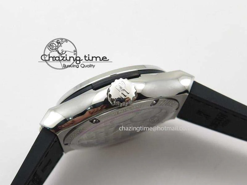 Classic Fusion SS Black Dial Flying Tourbillion On Gummy Strap