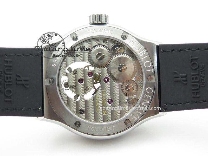 Classic Fusion SS Black Dial Flying Tourbillion On Gummy Strap