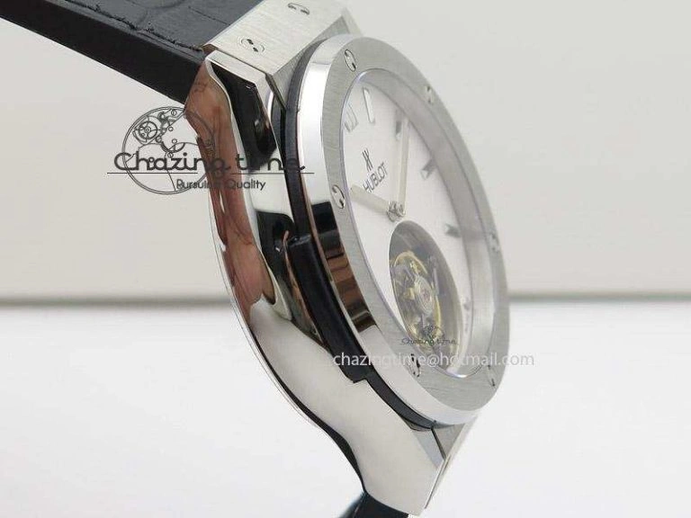Classic Fusion SS White Dial Flying Tourbillion On Gummy Strap