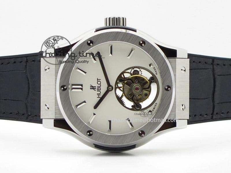 Classic Fusion SS White Dial Flying Tourbillion On Gummy Strap