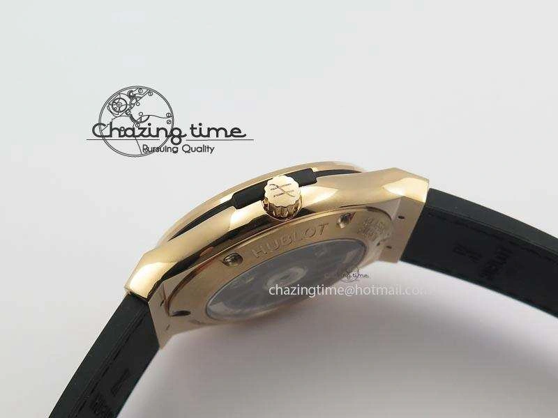 Classic Fusion Tourbillon 45mm RG TF Best Edition Skeleton Dial On Black Gummy Strap A23J