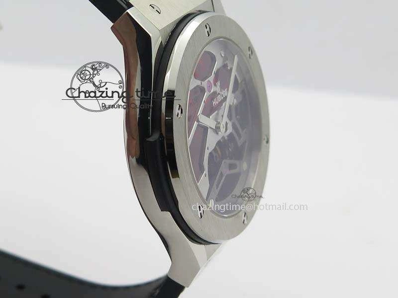 Classic Fusion Tourbillon 45mm TF Best Edition Red Skeleton Dial On Black Gummy Strap A23J