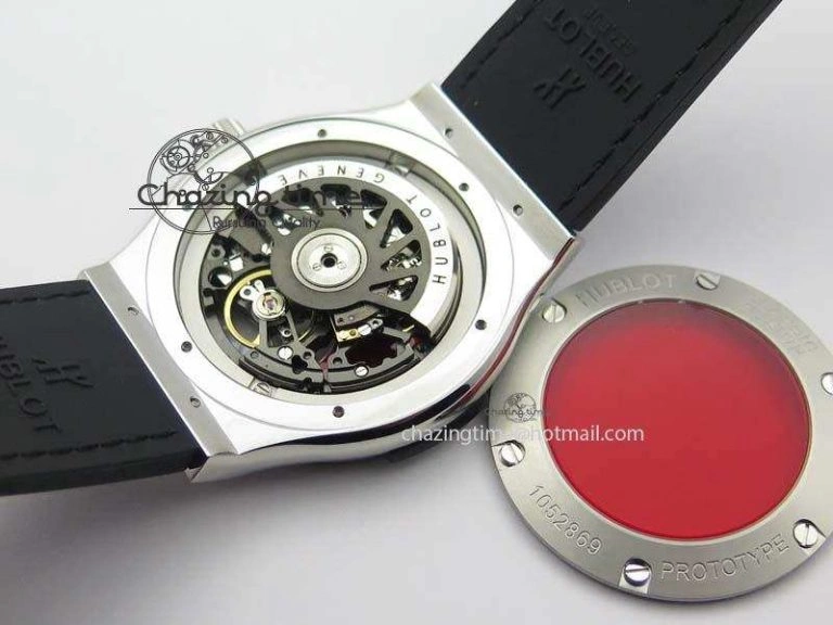 Classic Fusion Tourbillon 45mm TF Best Edition Red Skeleton Dial On Black Gummy Strap A23J