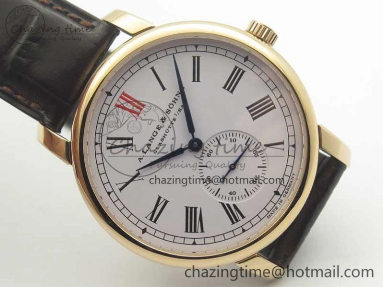 Classic Regulator RG MK Best Edition White Dial Roman Markers Red on Brown Leather Strap A23J