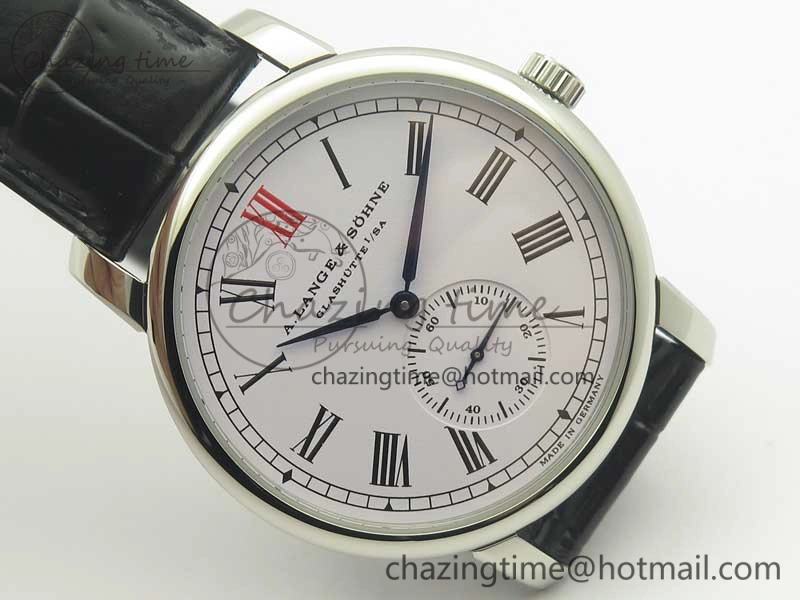 Classic Regulator SS MK Best Edition White Dial Roman Markers Red on Black Leather Strap A23J