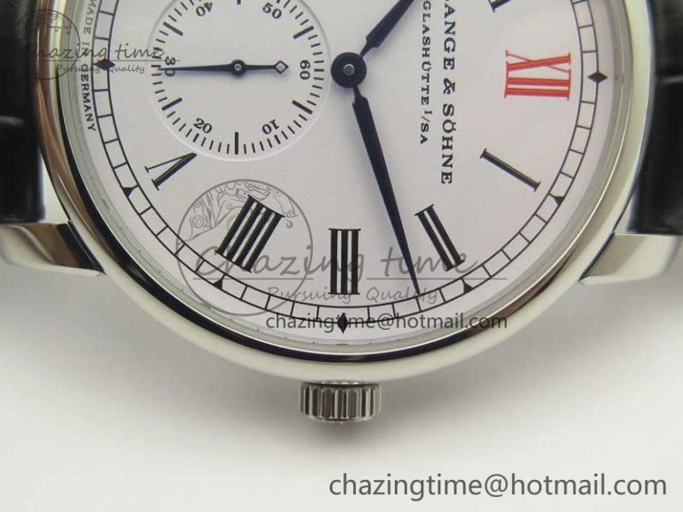 Classic Regulator SS MK Best Edition White Dial Roman Markers Red on Black Leather Strap A23J