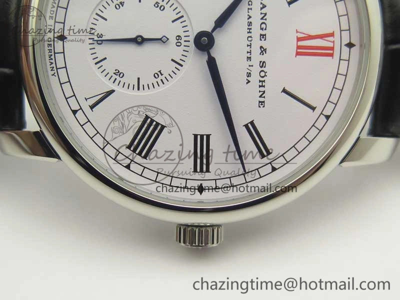 Classic Regulator SS MK Best Edition White Dial Roman Markers Red on Black Leather Strap A23J