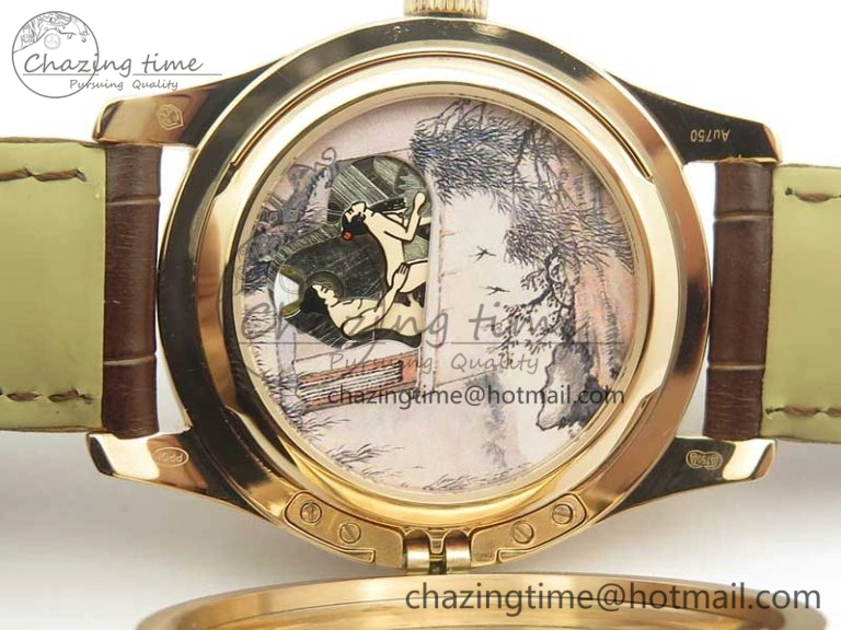 Classic The Erotic Timepiece RG White Dial RG Markers on Brown Leather Strap A23J