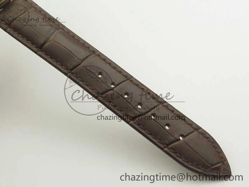 Classic The Erotic Timepiece RG White Dial RG Markers on Brown Leather Strap A23J