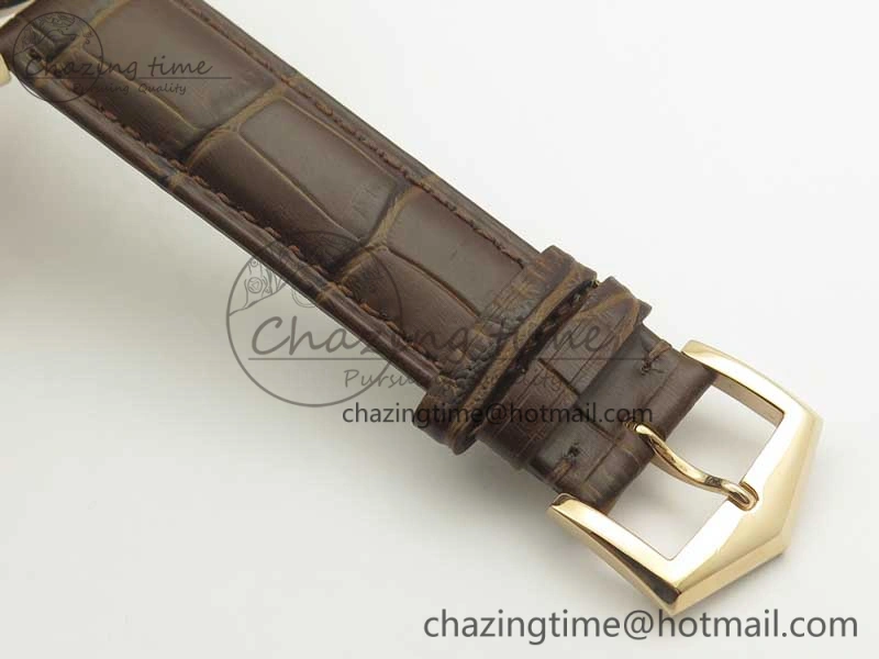 Classic The Erotic Timepiece RG White Dial RG Markers on Brown Leather Strap A23J