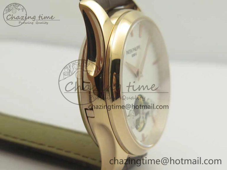 Classic The Erotic Timepiece RG White Dial RG Markers on Brown Leather Strap A23J