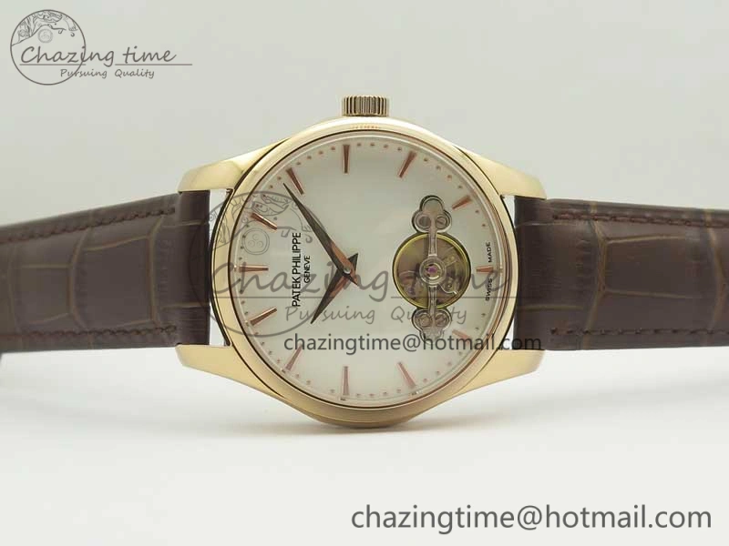Classic The Erotic Timepiece RG White Dial RG Markers on Brown Leather Strap A23J