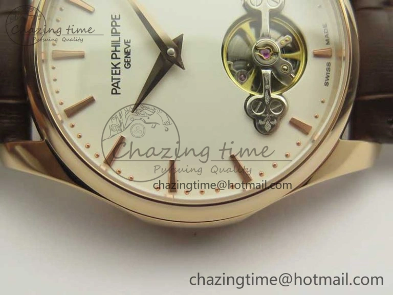 Classic The Erotic Timepiece RG White Dial RG Markers on Brown Leather Strap A23J