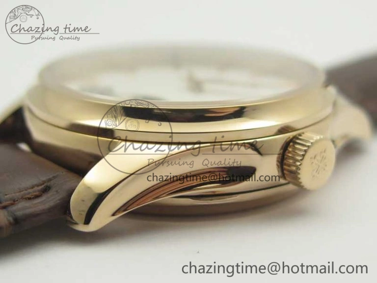 Classic The Erotic Timepiece RG White Dial RG Markers on Brown Leather Strap A23J