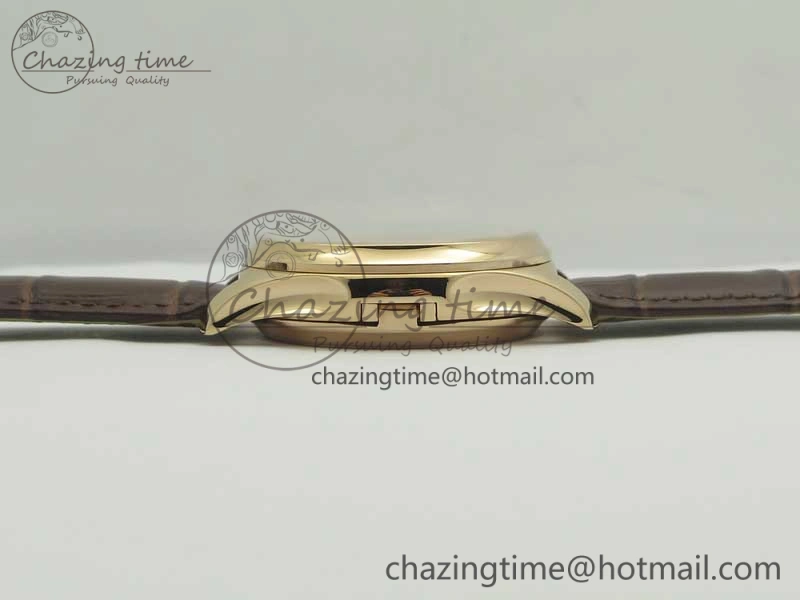 Classic The Erotic Timepiece RG White Dial RG Markers on Brown Leather Strap A23J