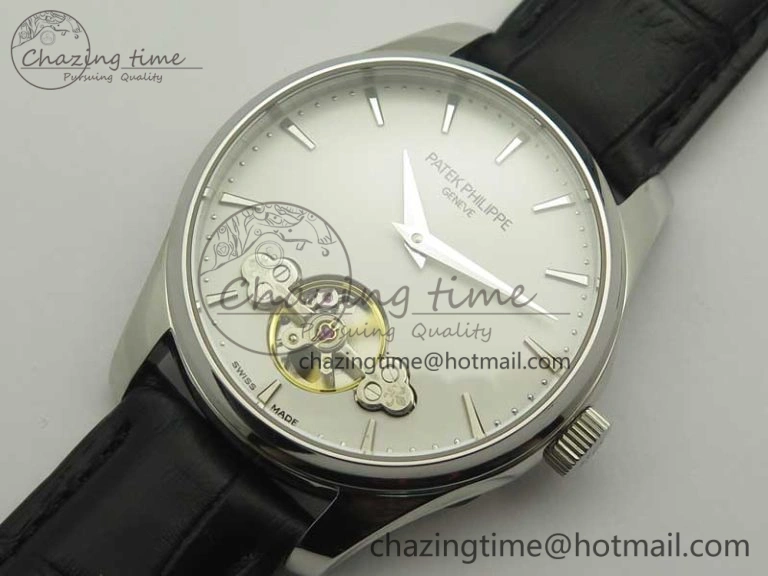 Classic The Erotic Timepiece White Dial SS Markers on Black Leather Strap A23J