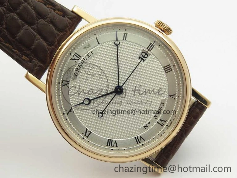 Classique Auto 5177 RG 3463 MK 1:1 Best Edition White Dial Numeral Markers On Brown Leather A777Q V2