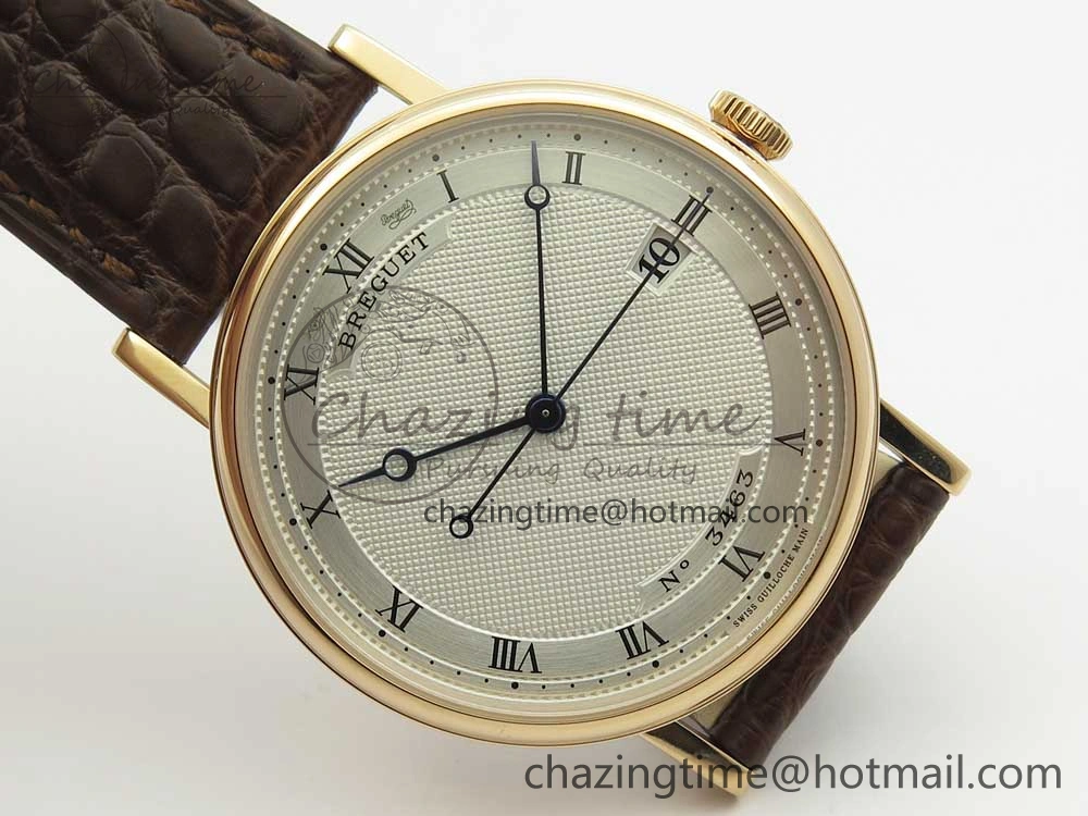 Classique Auto 5177 RG 3463 MK 1:1 Best Edition White Dial Numeral Markers On Brown Leather A777Q V2