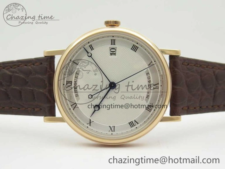 Classique Auto 5177 RG 3463 MK 1:1 Best Edition White Dial Numeral Markers On Brown Leather A777Q V2