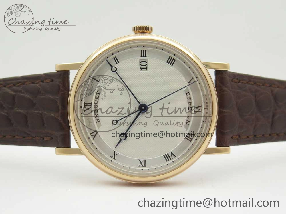 Classique Auto 5177 RG 3463 MK 1:1 Best Edition White Dial Numeral Markers On Brown Leather A777Q V2