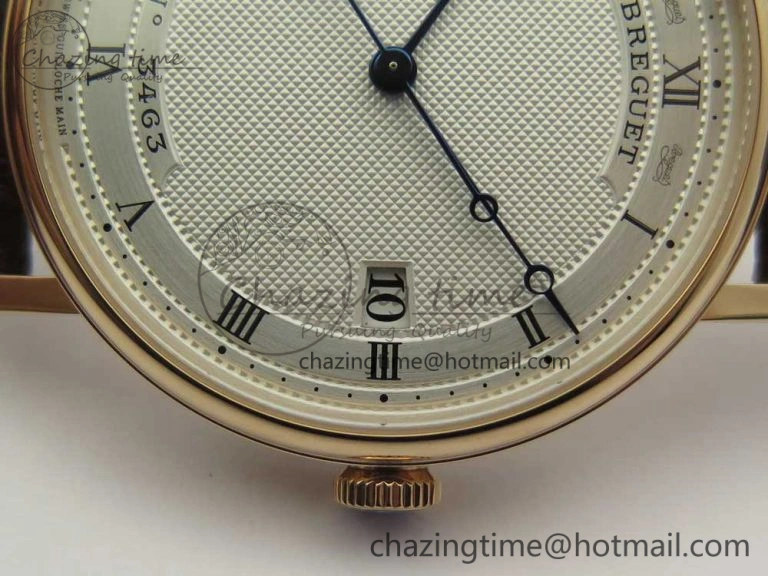 Classique Auto 5177 RG 3463 MK 1:1 Best Edition White Dial Numeral Markers On Brown Leather A777Q V2