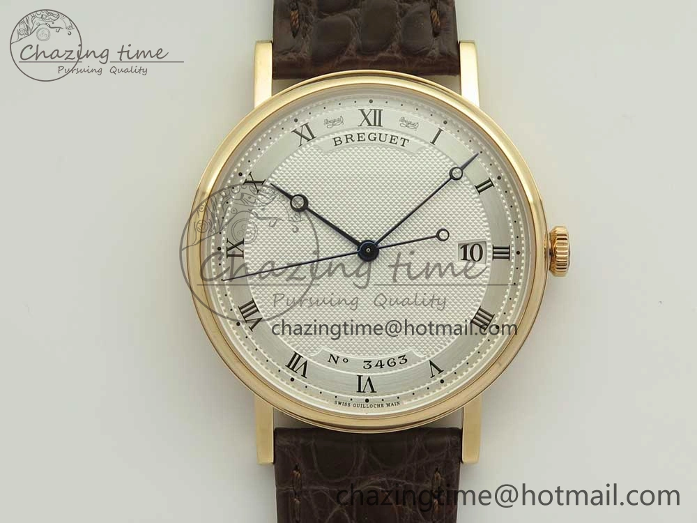 Classique Auto 5177 RG 3463 MK 1:1 Best Edition White Dial Numeral Markers On Brown Leather A777Q V2