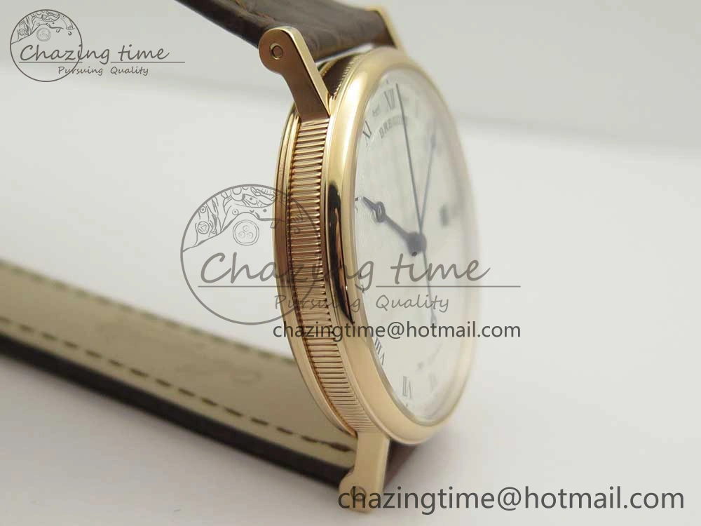 Classique Auto 5177 RG 3944 MK 1:1 Best Edition White Dial Numbers Markers On Brown Leather A777Q V2