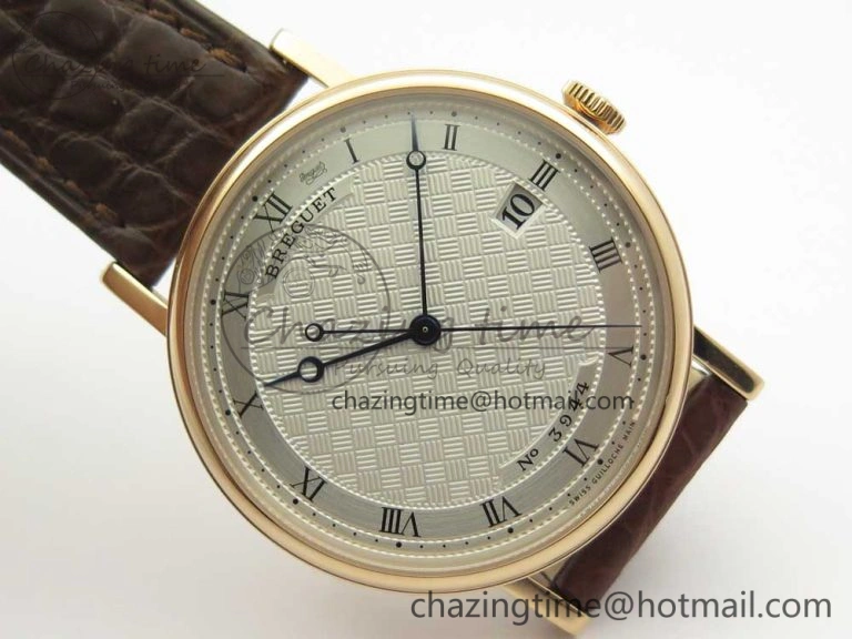 Classique Auto 5177 RG 3944 MK 1:1 Best Edition White Dial Numbers Markers On Brown Leather A777Q V2