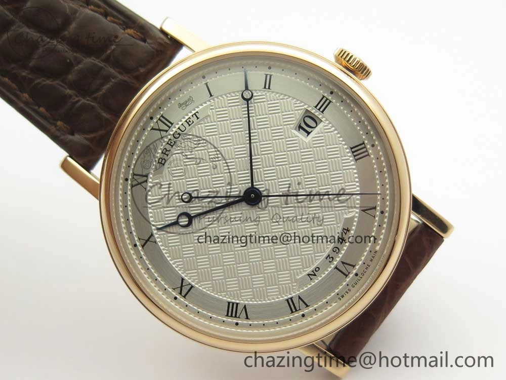 Classique Auto 5177 RG 3944 MK 1:1 Best Edition White Dial Numbers Markers On Brown Leather A777Q V2