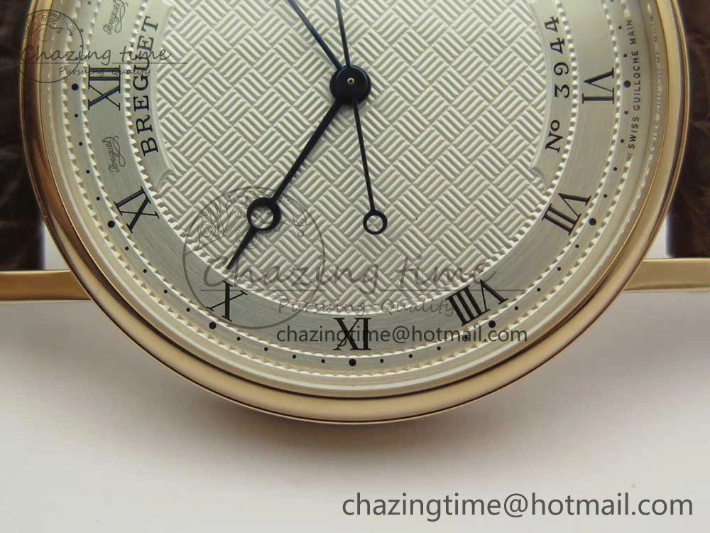 Classique Auto 5177 RG 3944 MK 1:1 Best Edition White Dial Numbers Markers On Brown Leather A777Q V2