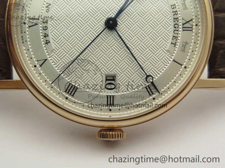 Classique Auto 5177 RG 3944 MK 1:1 Best Edition White Dial Numbers Markers On Brown Leather A777Q V2