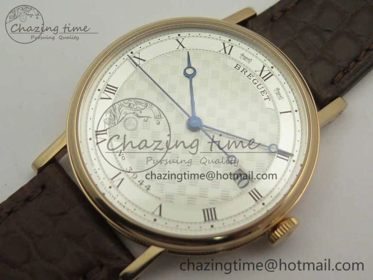 Classique Auto 5177 RG 3944 MK 1:1 Best Edition White Dial Numbers Markers On Brown Leather A777Q V2