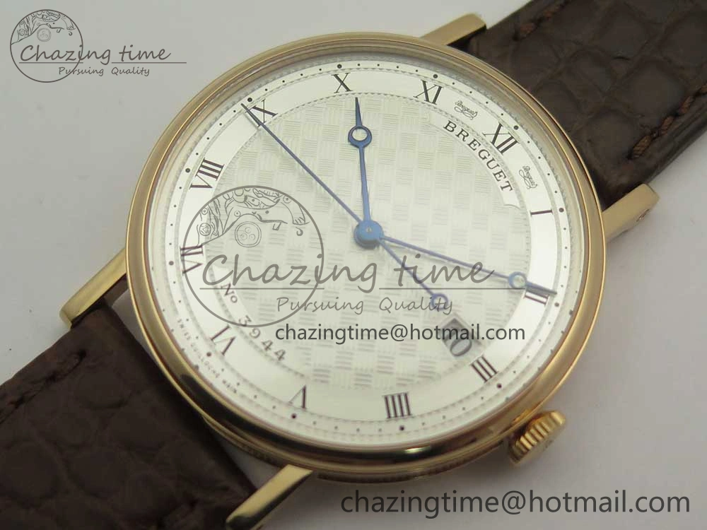 Classique Auto 5177 RG 3944 MK 1:1 Best Edition White Dial Numbers Markers On Brown Leather A777Q V2