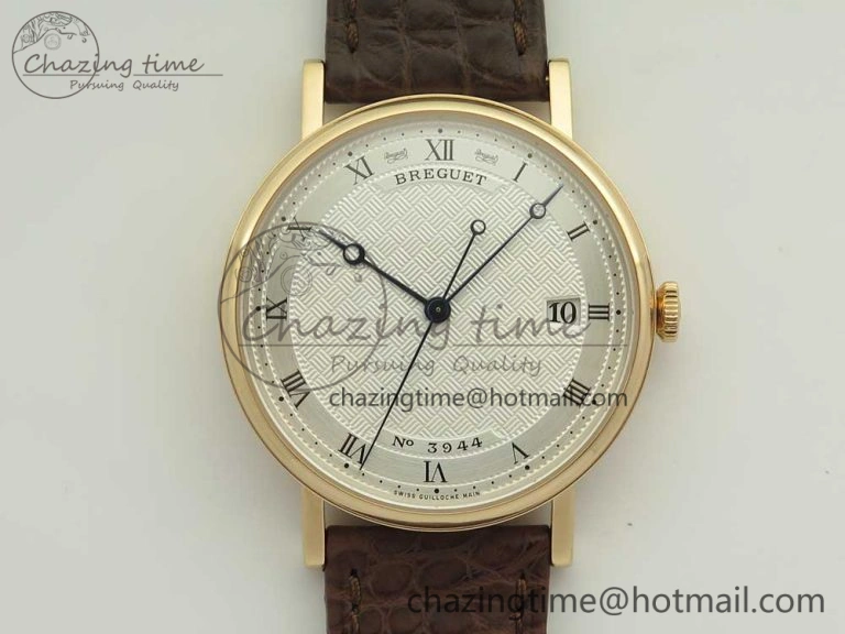 Classique Auto 5177 RG 3944 MK 1:1 Best Edition White Dial Numbers Markers On Brown Leather A777Q V2