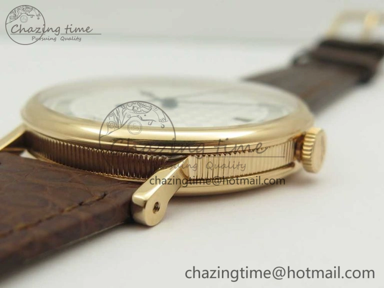 Classique Auto 5177 RG 3944 MK 1:1 Best Edition White Dial Numbers Markers On Brown Leather A777Q V2