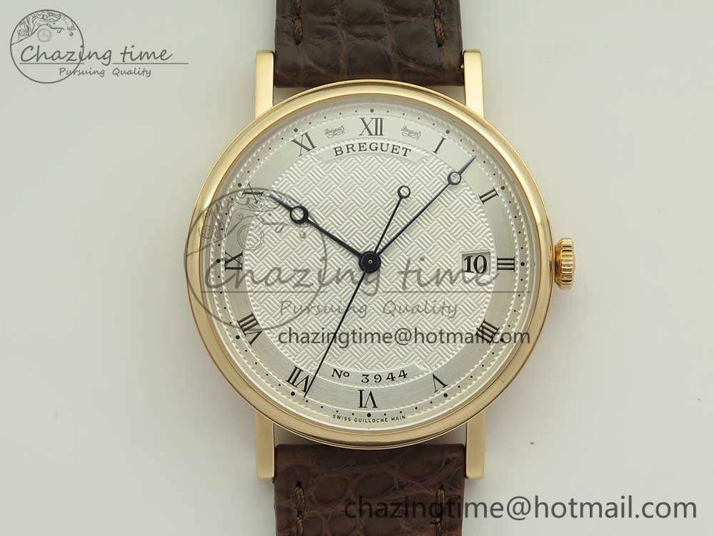 Classique Auto 5177 RG 3944 MK 1:1 Best Edition White Dial Numbers Markers On Brown Leather A777Q V2